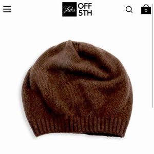 NWT Black Cashmere Beret with Ribbed Cuff - Portolano